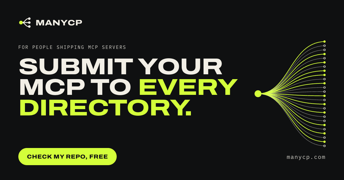 ManyCP — Submit your MCP server to every directory